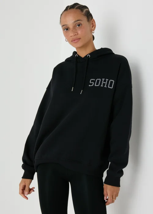 Black Sequin Soho Hoodie - S Image 3