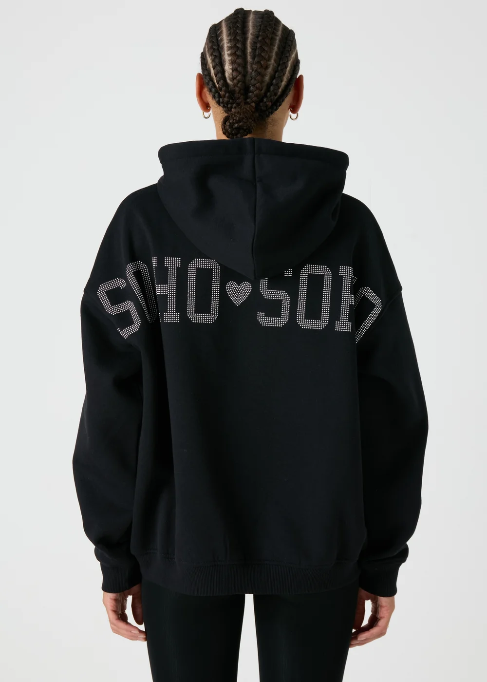 Black Sequin Soho Hoodie - S Image 2