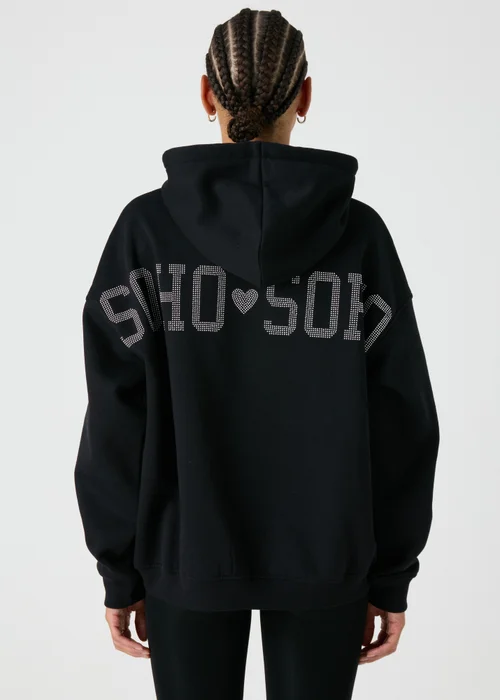Black Sequin Soho Hoodie - S Image 2