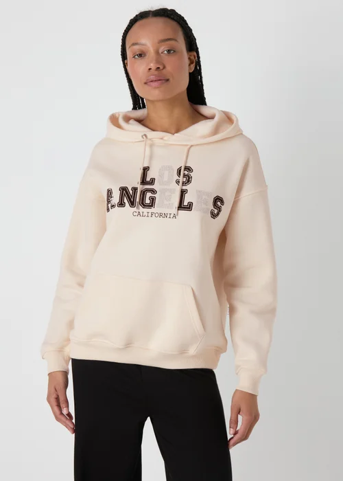 Cream Sequin LA Hoodie - S Image 3
