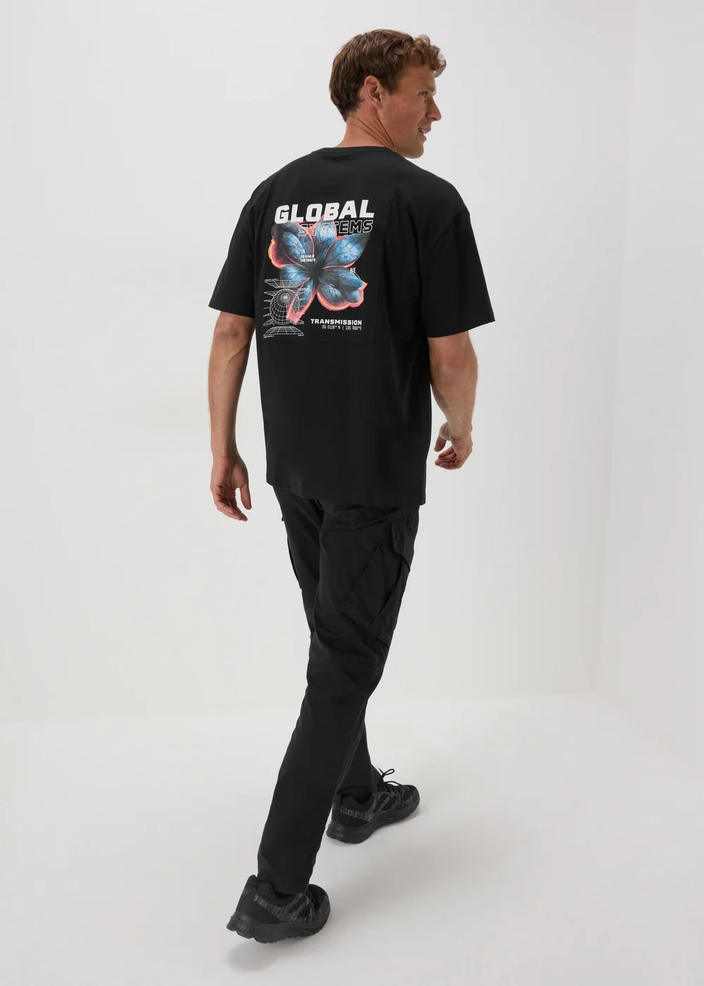 Black Digital Print T-Shirt - S Image 4