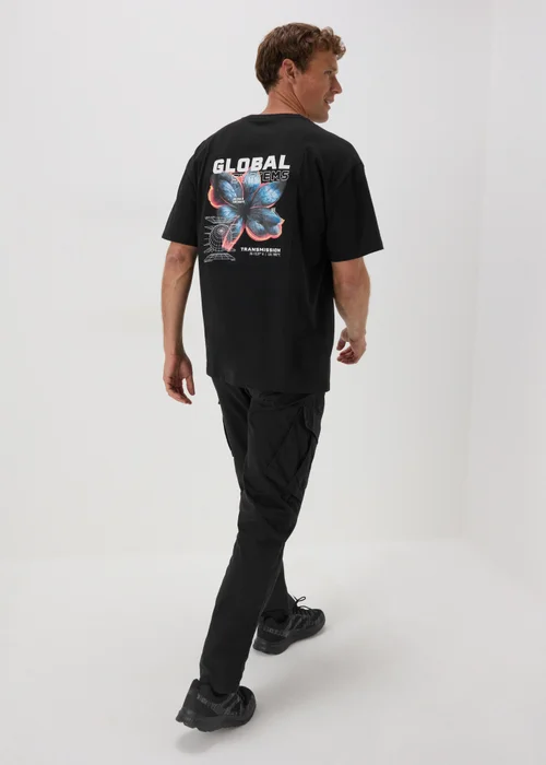 Black Digital Print T-Shirt - S Image 4