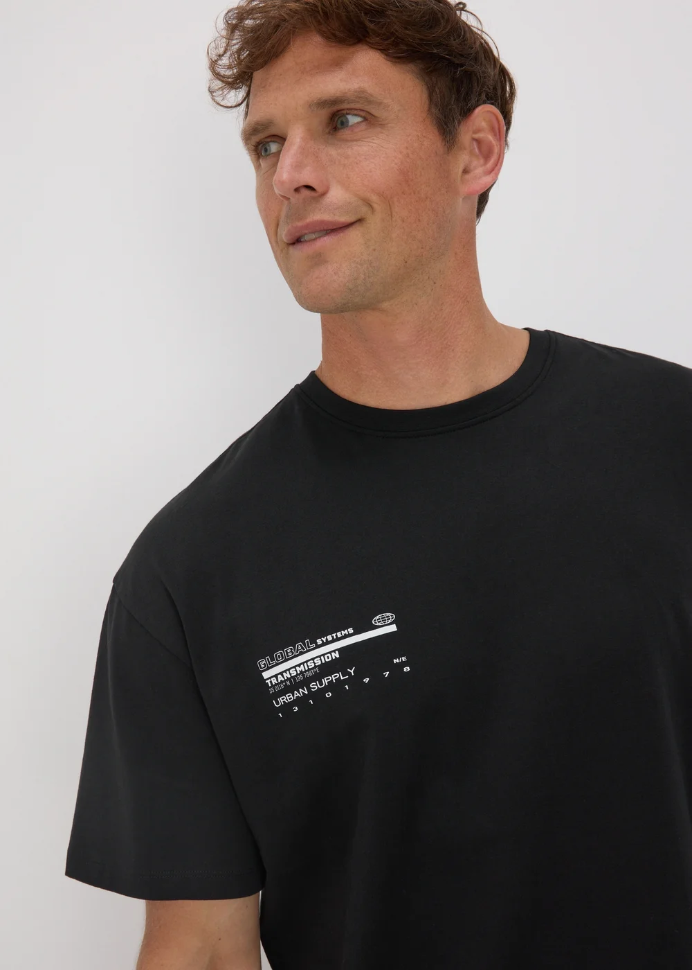 Black Digital Print T-Shirt - S Image 3