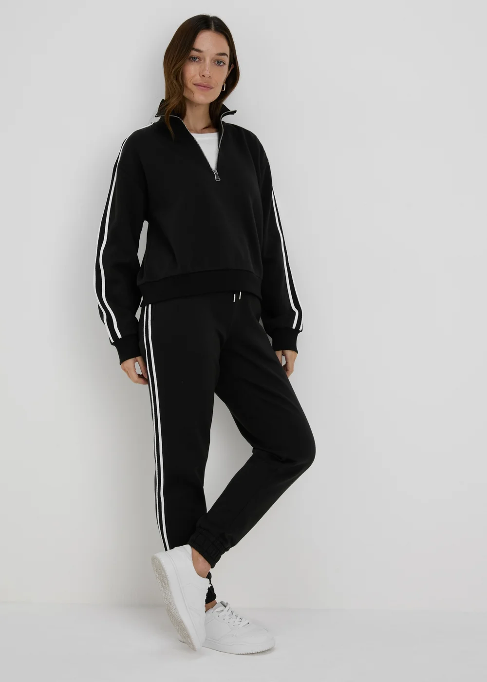 Black Side Stripe Jogging Bottoms - S Image 1