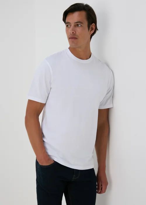 3 Pack White Grey & Stone Plain T-Shirts - S Image 1