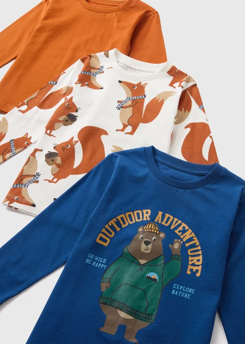 Boys 3 Pack Outdoor Adventure T-Shirts (1-7yrs) - 1-1.5 Yrs Image 2
