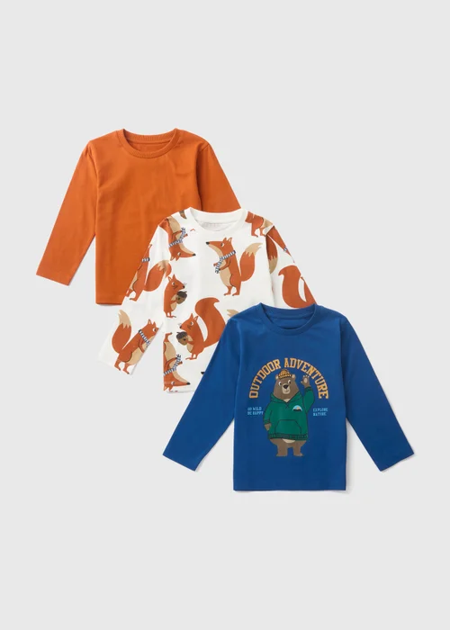 Boys 3 Pack Outdoor Adventure T-Shirts (1-7yrs) - 1-1.5 Yrs Image 1