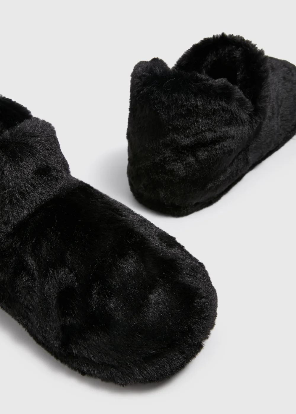 Black Fur Boot Slippers - Small Image 2