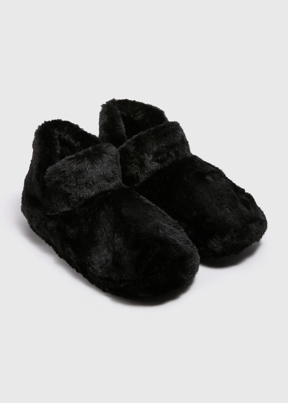 Black Fur Boot Slippers - Small Image 1