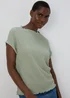 Green Textured T-Shirt - Size 8 Image 1