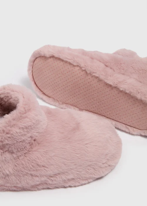 Pink Fur Boot Slippers - Small Image 2