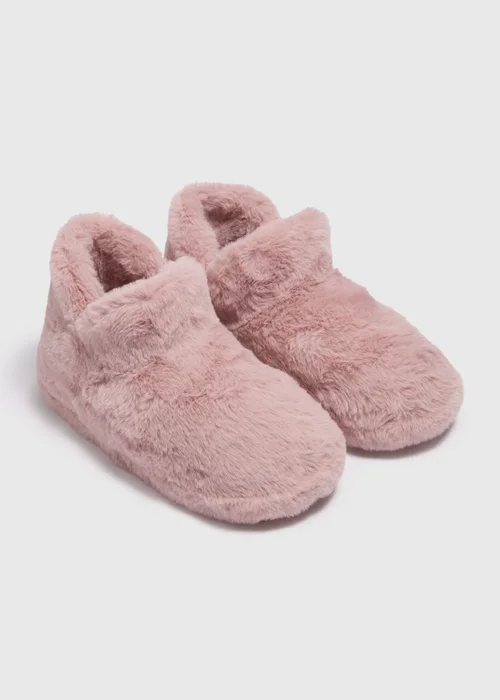 Pink Fur Boot Slippers - Small Image 1