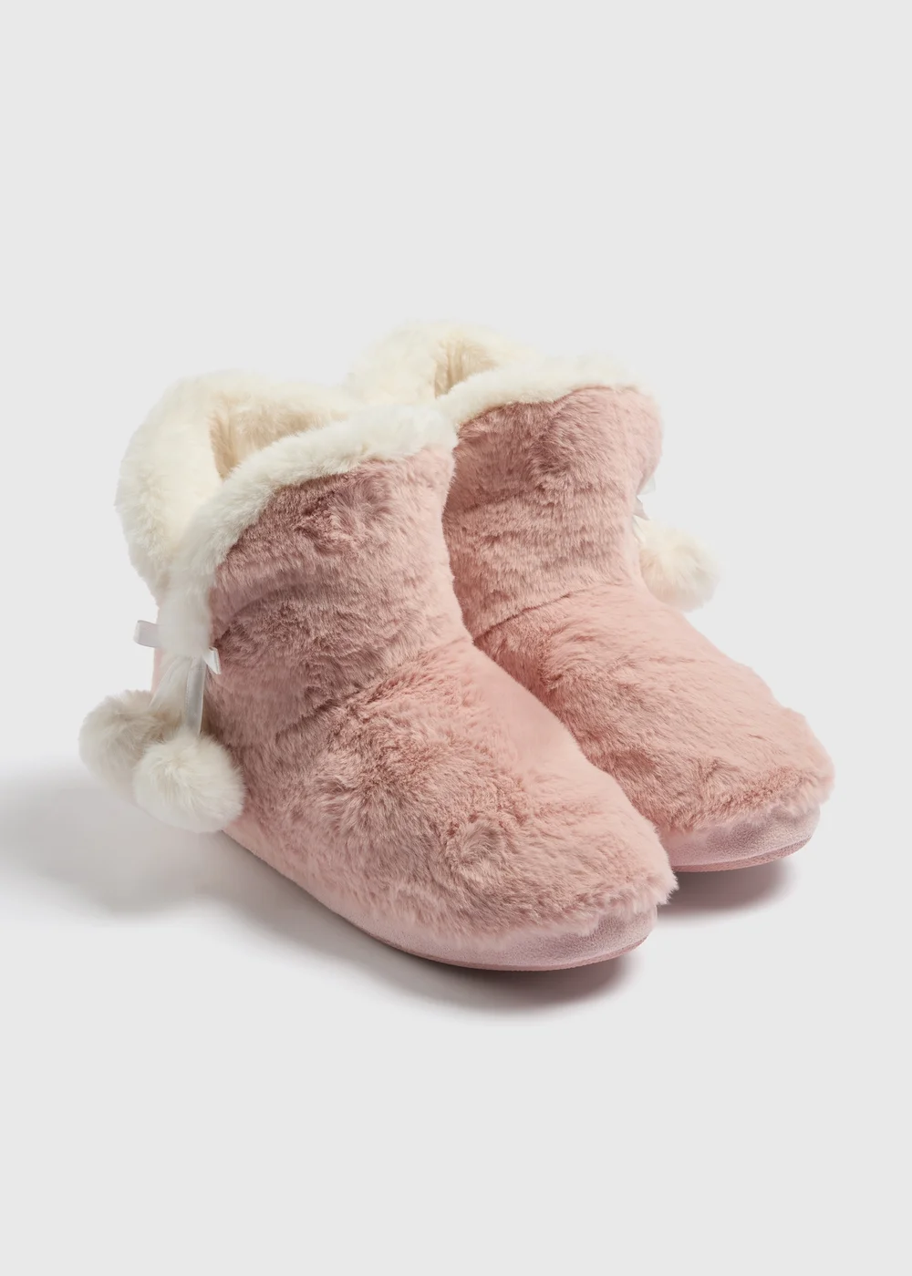 Pink Fur Slipper Boots - Small Image 1