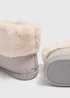 Grey Herringbone Boot Slippers - Small Image 2