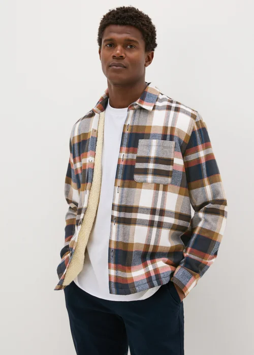 Multicolour Check Borg Lined Shacket - S Image 1