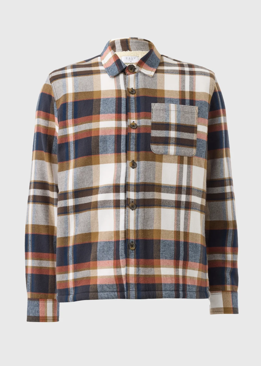 Multicolour Check Borg Lined Shacket - S Image 4