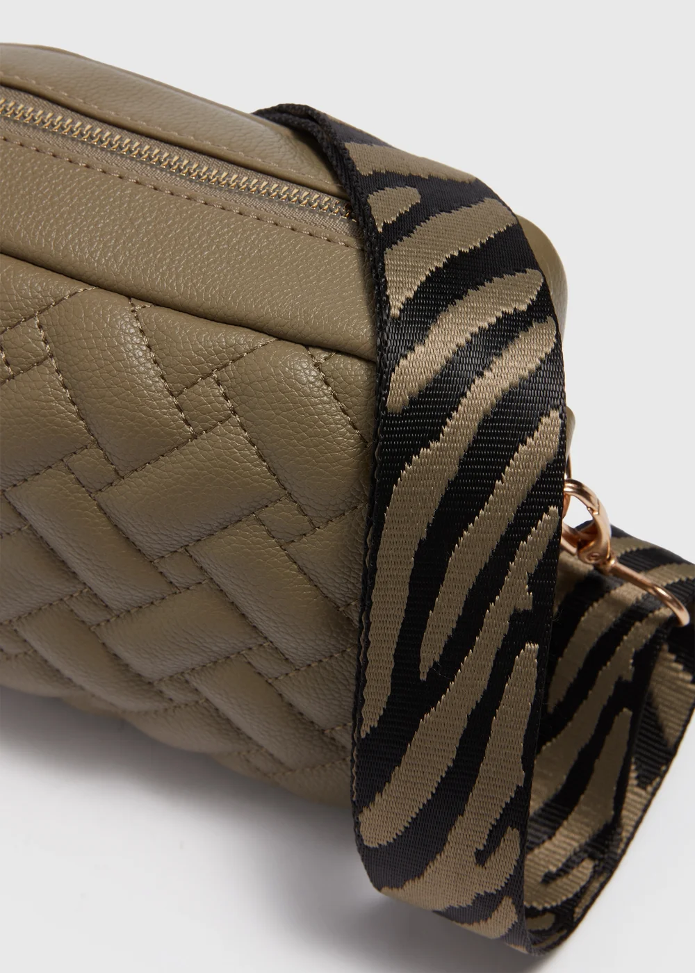 Khaki Textured Camera Bag - One Size Image 4