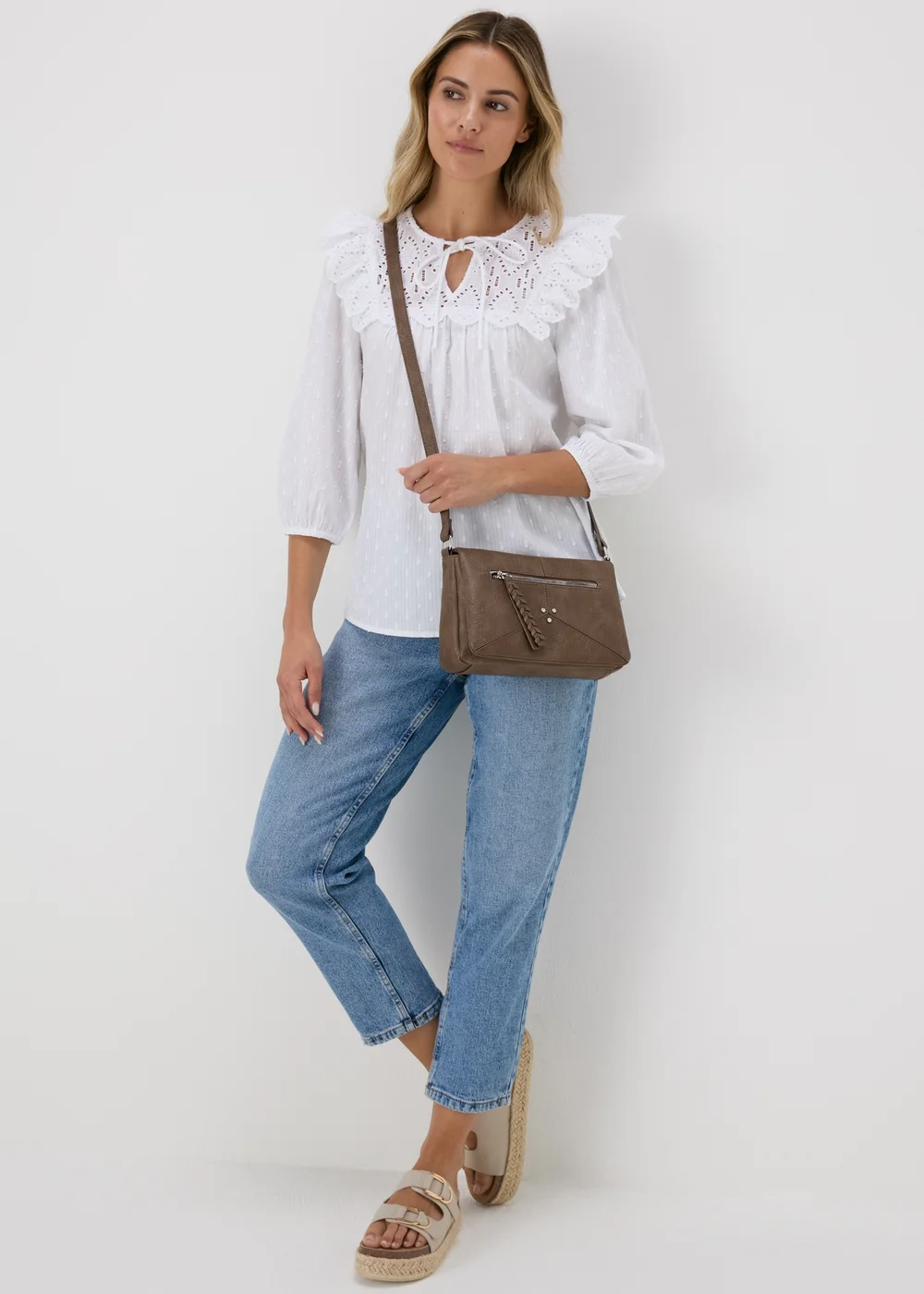 Brown Cross Body Bag - One Size Image 2