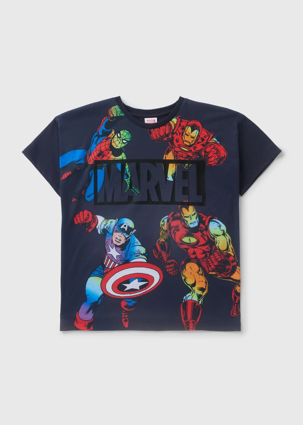 Marvel Boys Navy Rainbow T-Shirt (4-12yrs) - Age 4 Years Image 1