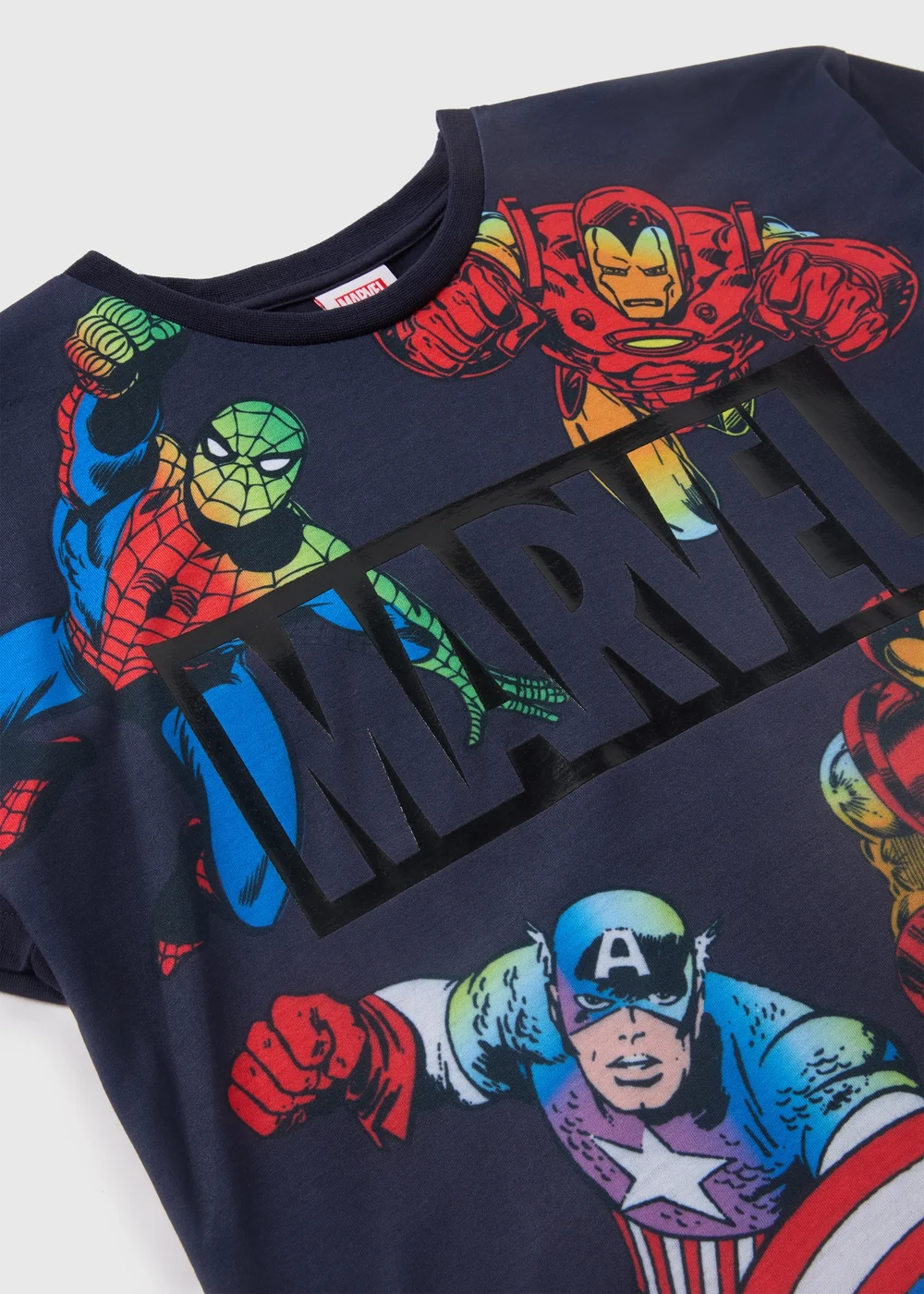 Marvel Boys Navy Rainbow T-Shirt (4-12yrs) - Age 4 Years Image 2