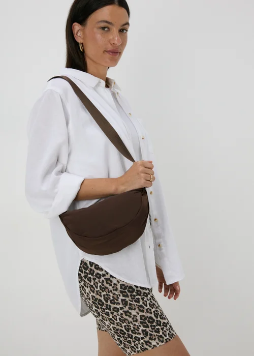Brown Nylon Moon Bag - One Size Image 1