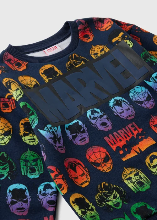 Marvel Kids Navy Comics Rainbow Sweatshirt (4-13yrs) - 4 Yrs Image 2