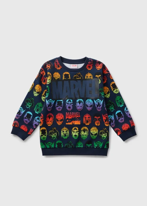 Marvel Kids Navy Comics Rainbow Sweatshirt (4-13yrs) - 4 Yrs Image 1