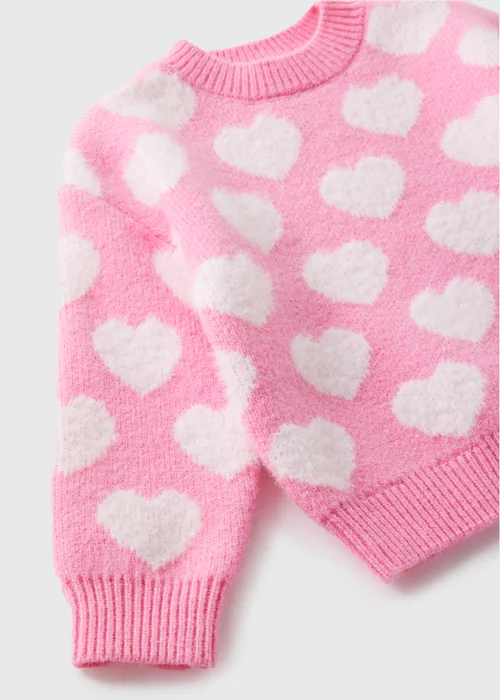 Girls Pink Heart Jumper (1-7yrs) - 1-1.5 Yrs Image 2