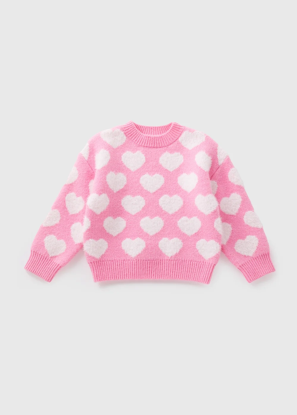 Girls Pink Heart Jumper (1-7yrs) - 1-1.5 Yrs Image 1