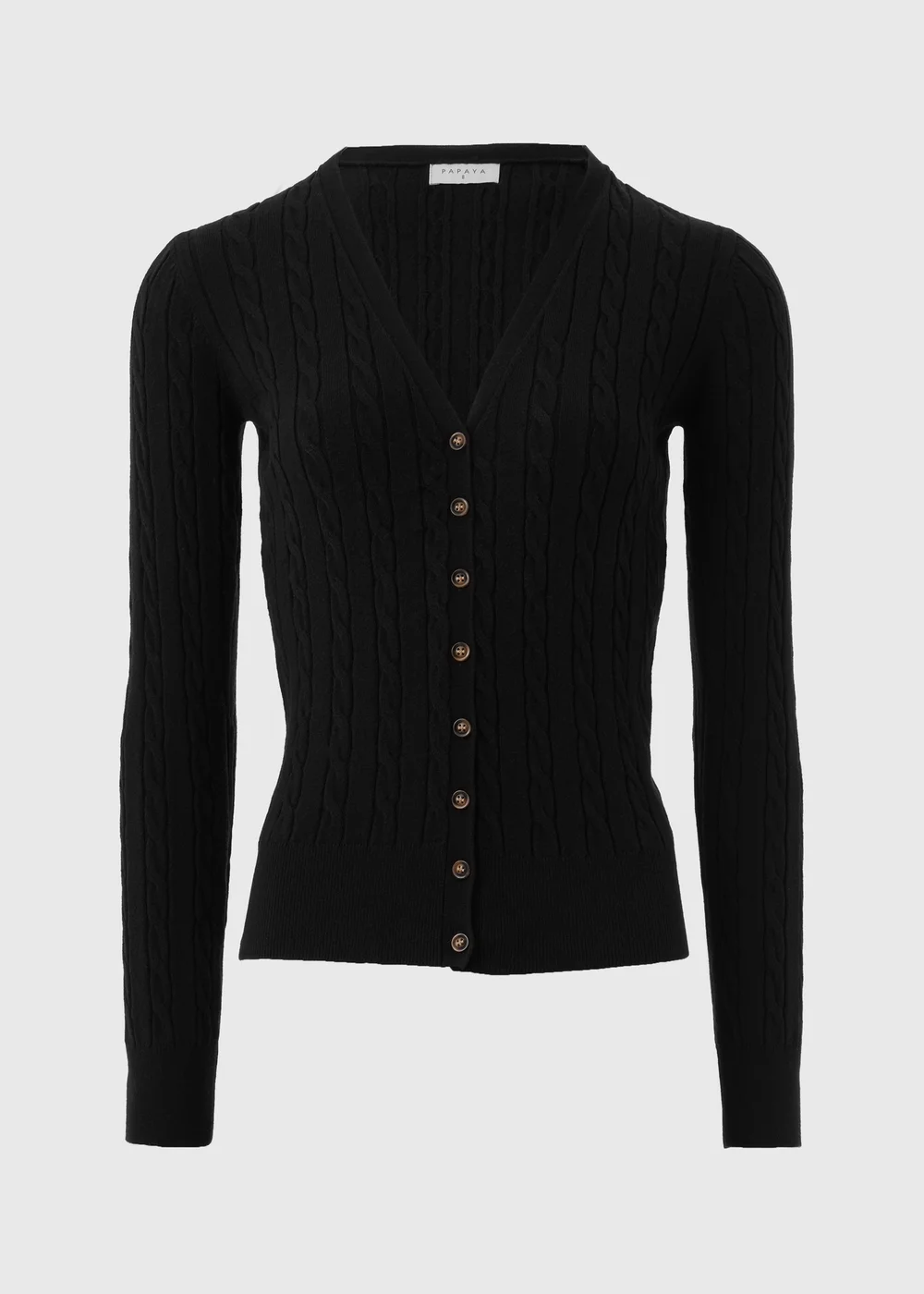 Black Cable Knit Cardigan - 8 Image 5