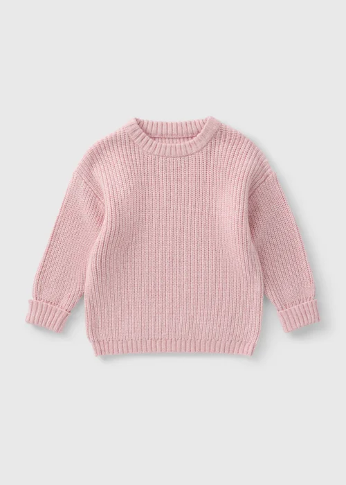 Girls Pink Knitted Jumper (1-7yrs) - 1-1.5 Yrs Image 1