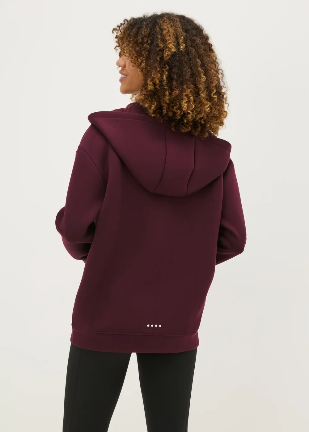 Souluxe Burgundy Scuba Hooded Zip Jacket - S Image 2