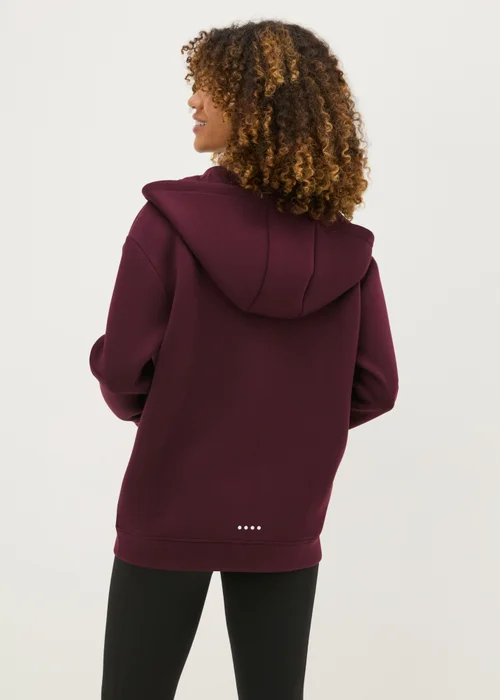 Souluxe Burgundy Scuba Hooded Zip Jacket - S Image 2