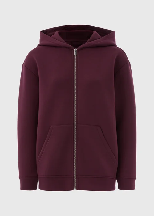 Souluxe Burgundy Scuba Hooded Zip Jacket - S Image 4