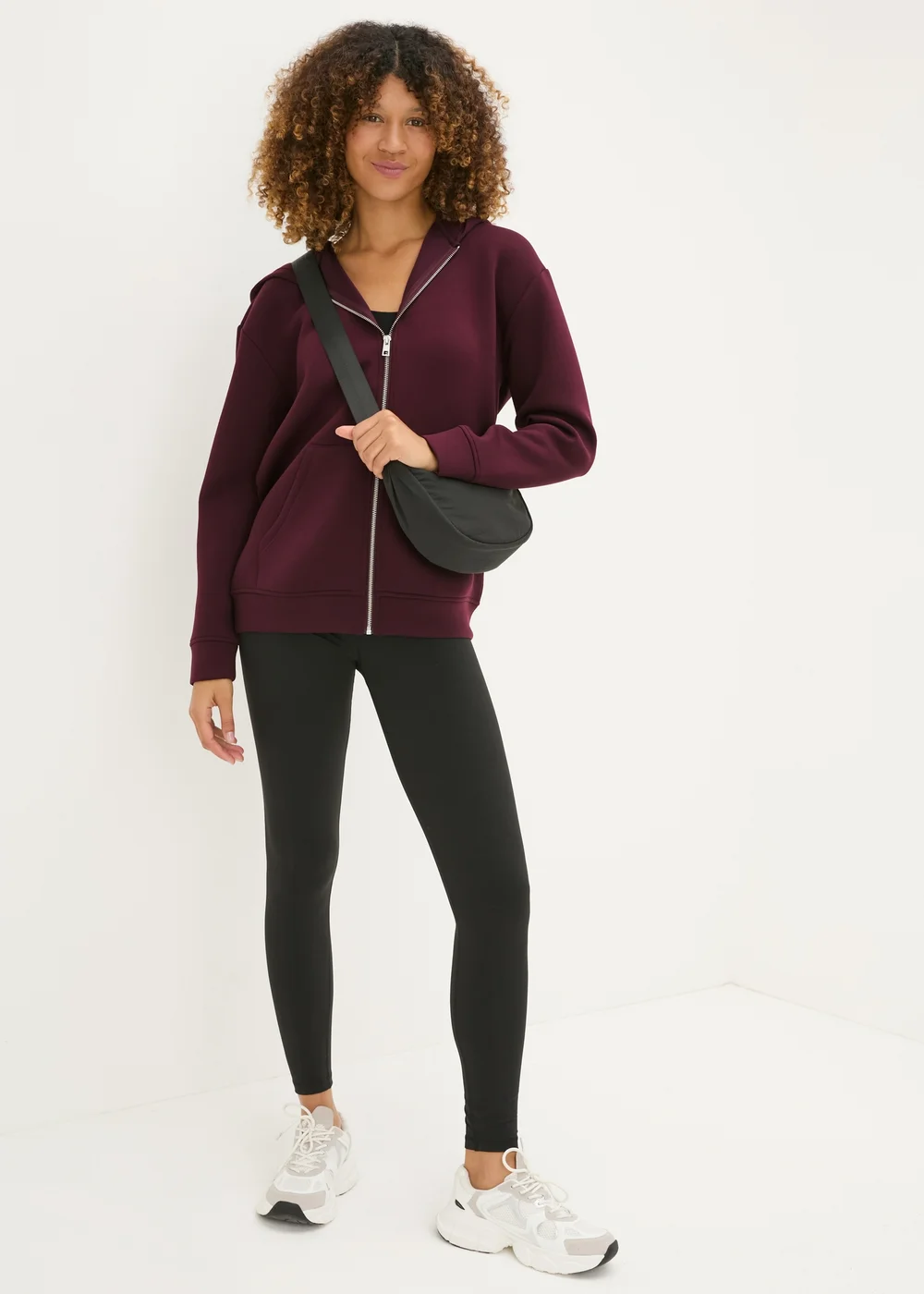 Souluxe Burgundy Scuba Hooded Zip Jacket - S Image 3