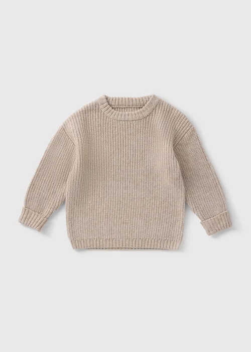 Girls Oatmeal Knitted Jumper (1-7yrs) - 2-3 Yrs Image 1