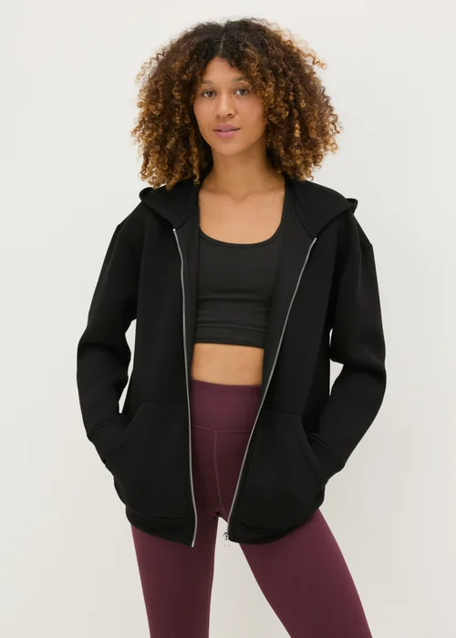 Souluxe Black Scuba Hooded Zip Jacket - S Image 1