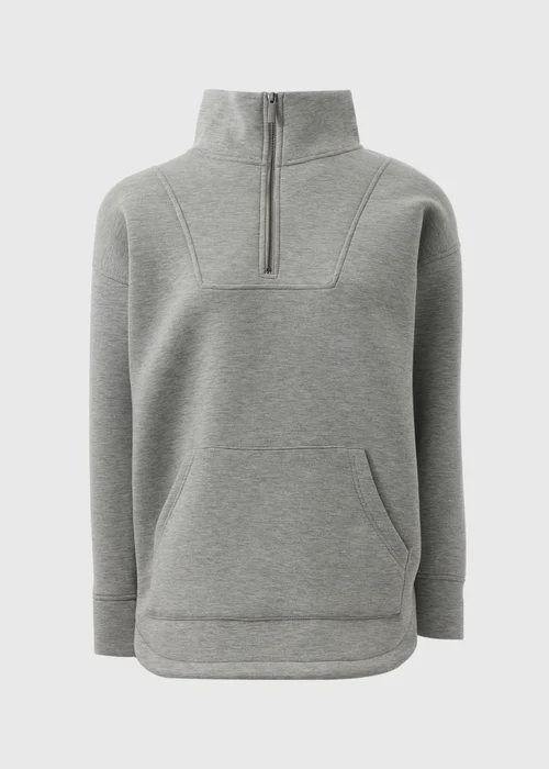 Souluxe Grey Scuba Half Zip Sweatshirt - S Image 4