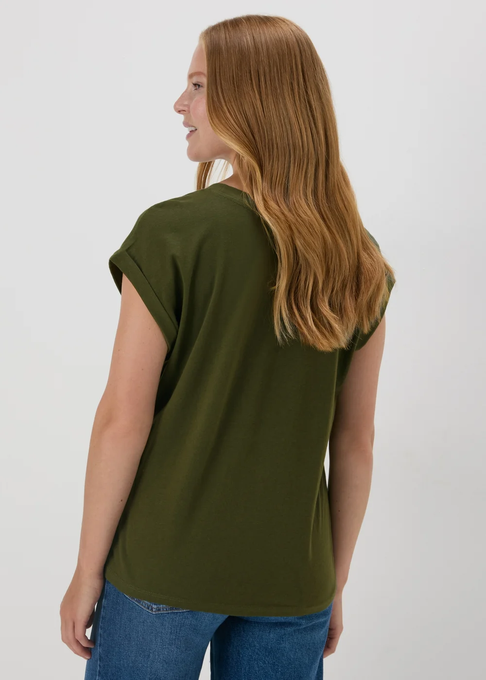 Khaki Plain T-Shirt - S Image 2