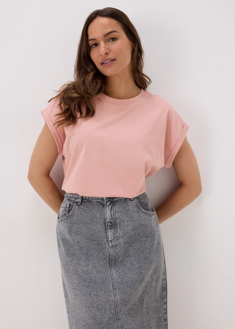 Pink Plain T Shirt - S Image 3
