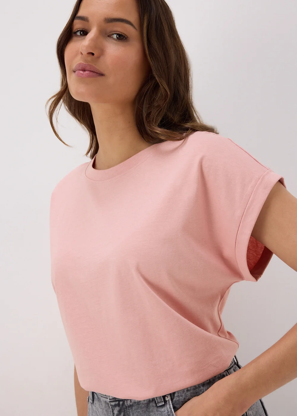 Pink Plain T Shirt - S Image 1