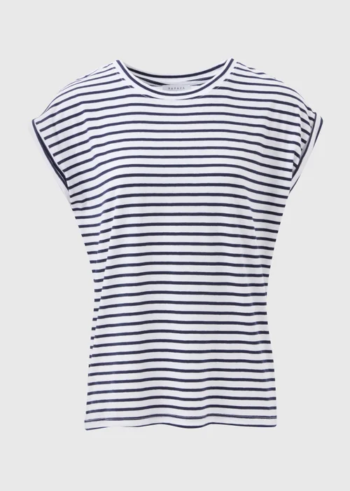 Navy Stripe Crew Neck T-Shirt - S Image 4
