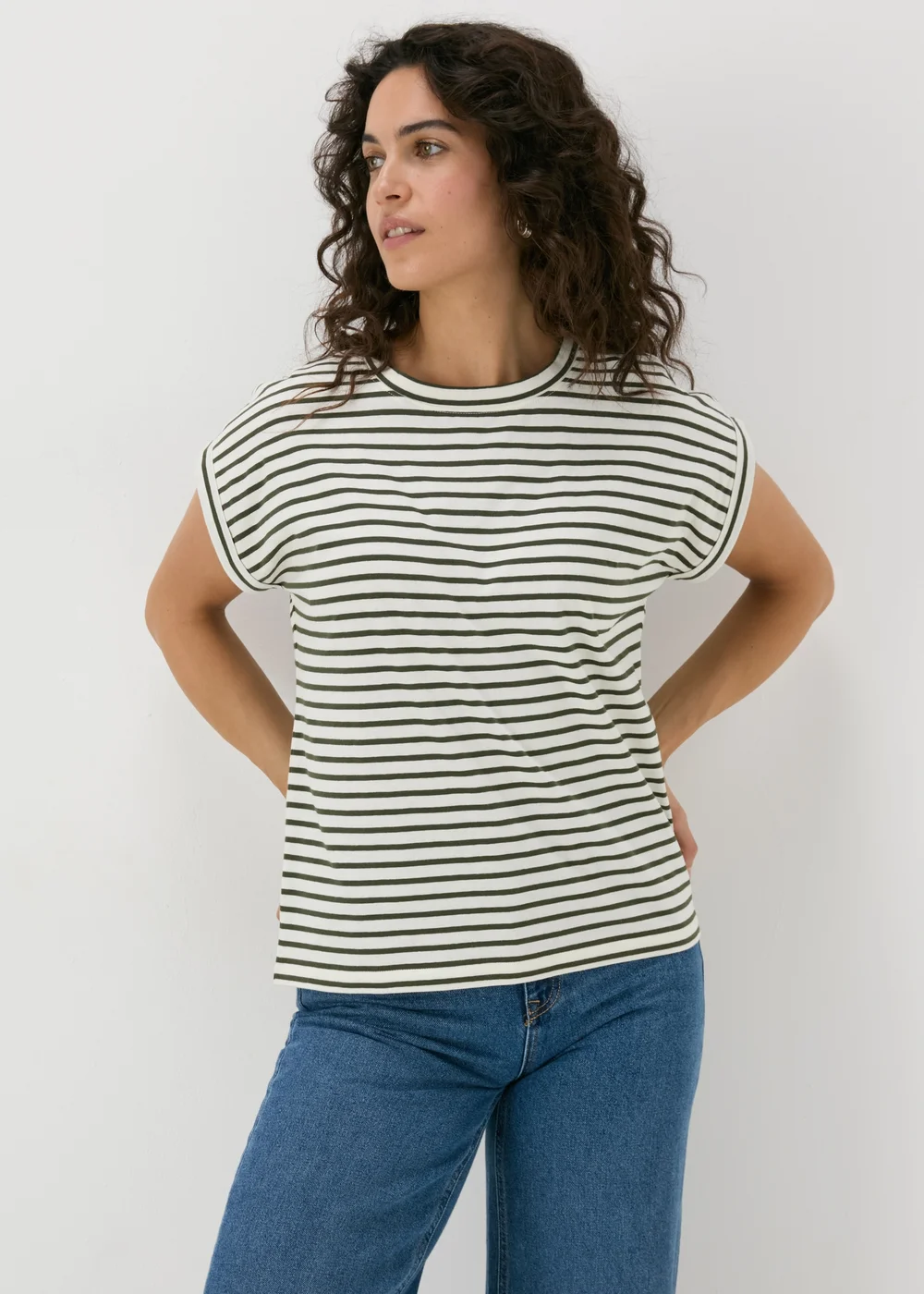 Green Stripe Relaxed Fit T-Shirt - S Image 1