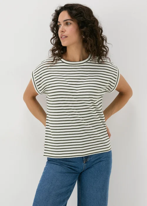 Green Stripe Relaxed Fit T-Shirt - S Image 1
