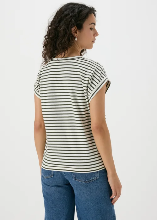 Green Stripe Relaxed Fit T-Shirt - S Image 2