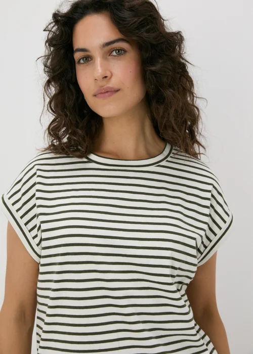 Green Stripe Relaxed Fit T-Shirt - S Image 3