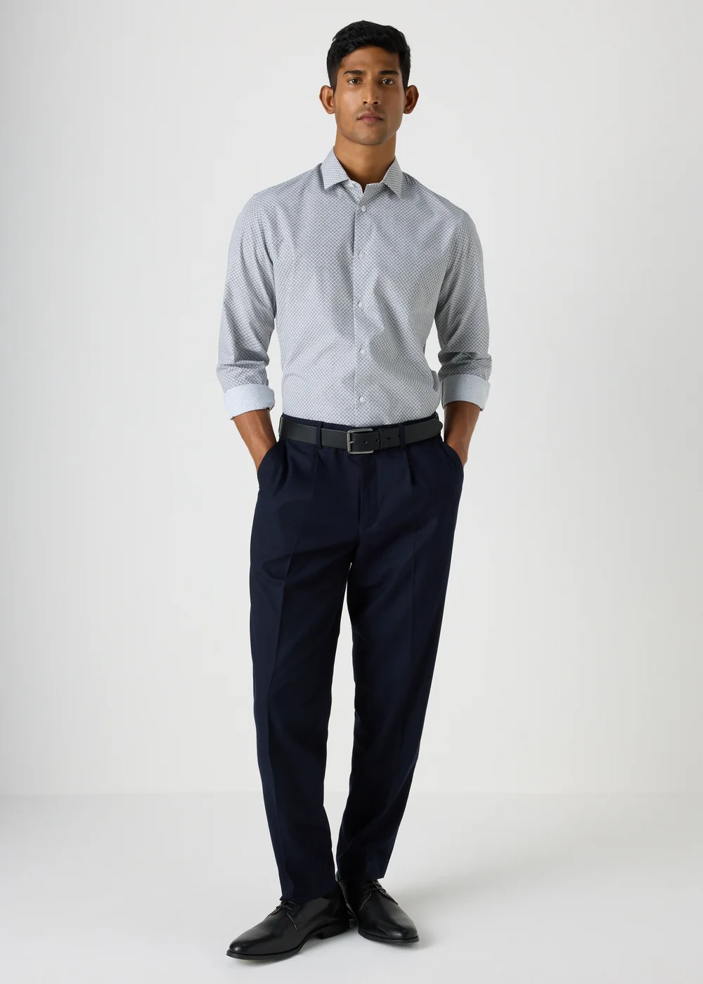 Taylor & Wright Navy Front Pleat Trousers - 30 Waist 29 Leg Image 1