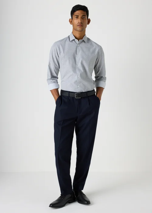 Taylor & Wright Navy Front Pleat Trousers - 30 Waist 29 Leg Image 1