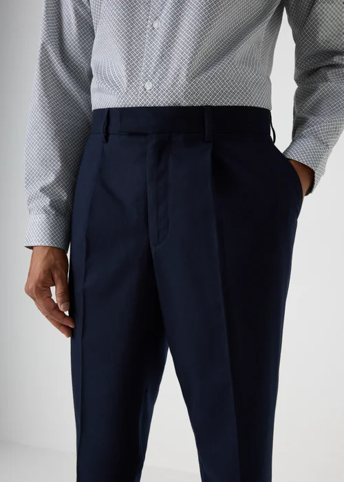 Taylor & Wright Navy Front Pleat Trousers - 30 Waist 29 Leg Image 3