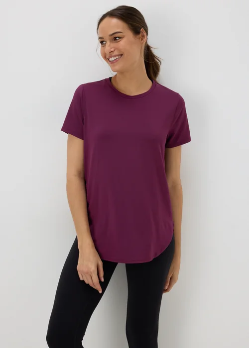 Souluxe Burgundy Longline T-Shirt - S Image 1